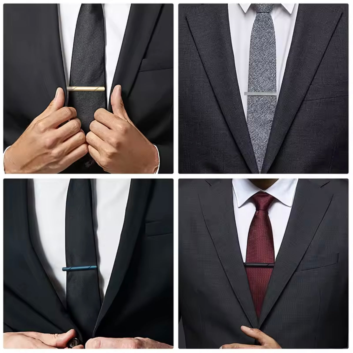 8-Piece Tie Clip Multiple Colour Set