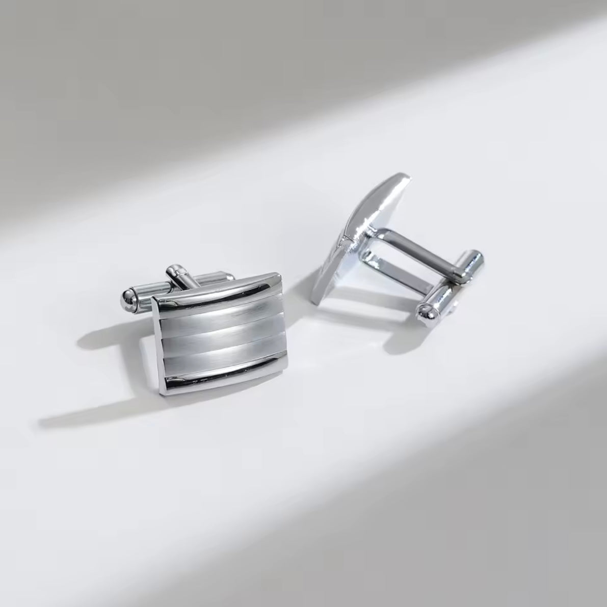 4-Pair Cufflink Set Silver & Black