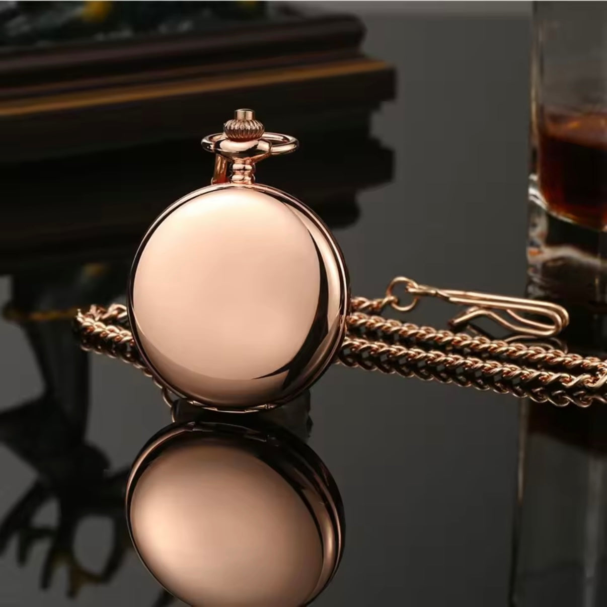 Rose Gold Mechanical Pocket Watch