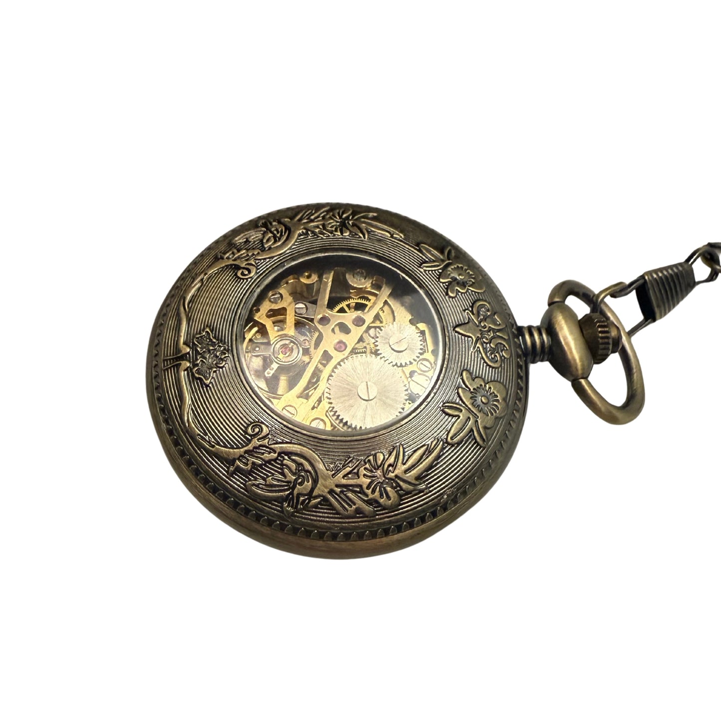 Alderwick Bronze Tone & Wood-Tone Pocket Watch
