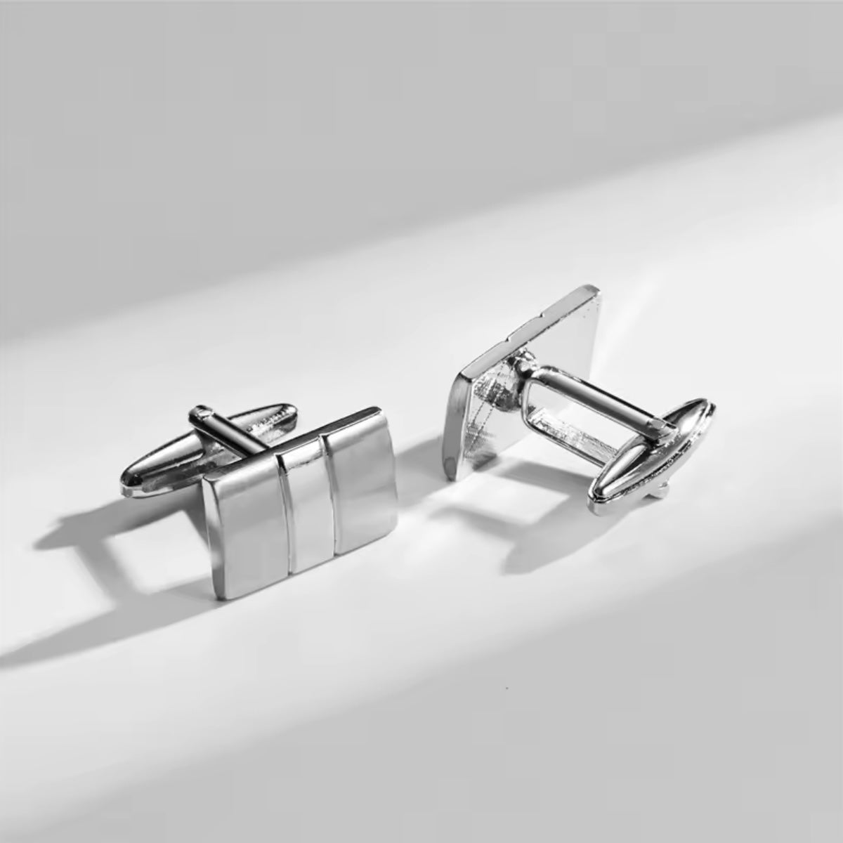 4-Pair Cufflink Set Silver & Black