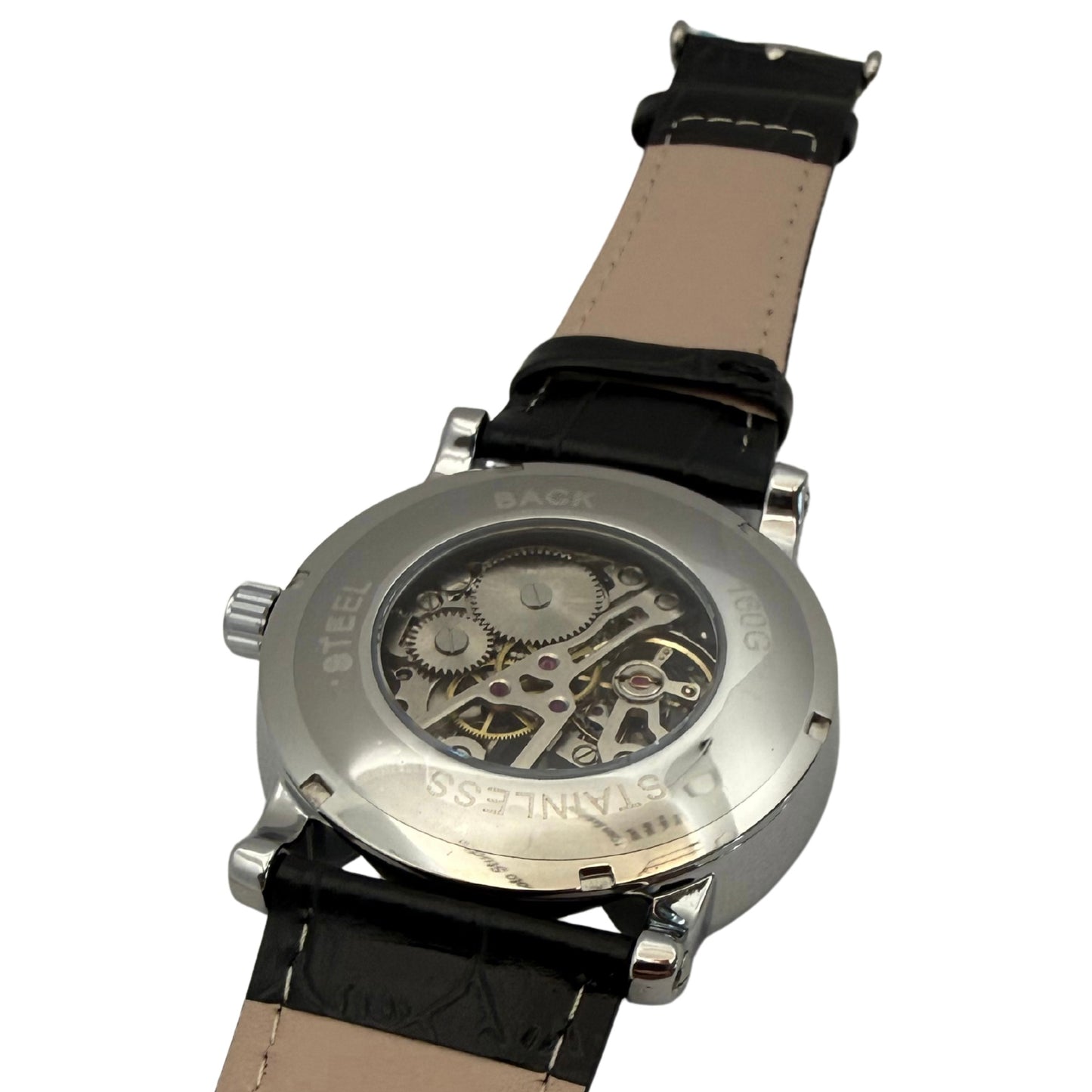 Belhurst Silver Tone Watch - Black Strap