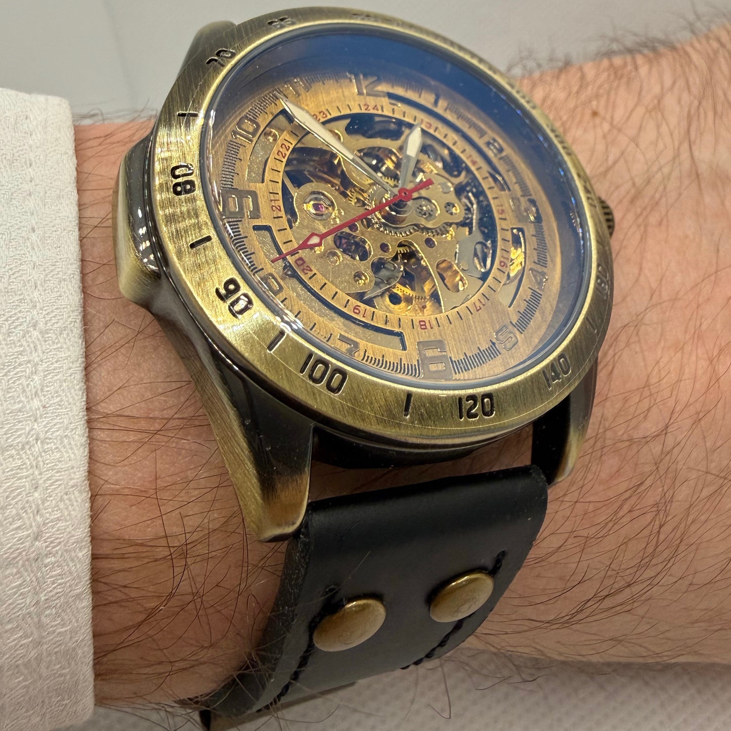 Shenhua Bronze Tone Watch – Black Strap