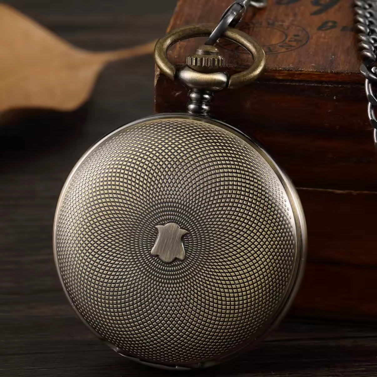 Hollow Bronze Skeleton Pocket Watch