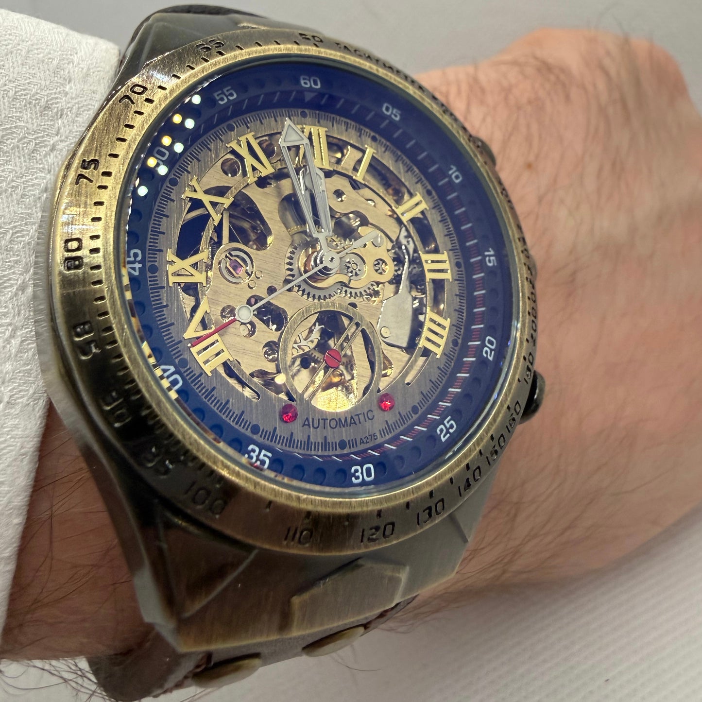 Whitmere Bronze Tone Watch - Brown Strap